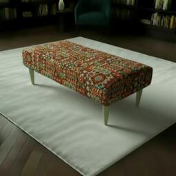 Rackhams Statement Window Seat Bench – High-Density Foam, Designer Pattern, UK Handcrafted - 43 x 43 Inches (110 x 110cm) - thumbnail 1