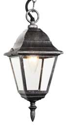 Rackhams Black/Silver Cast Aluminium IP44 Outdoor Hanging Lantern