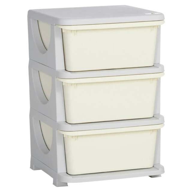 Rackhams Three-Tier Kids Storage Boxes, with Three Drawers - White - image 1