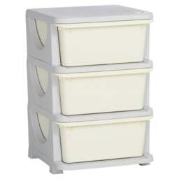 Rackhams Three-Tier Kids Storage Boxes, with Three Drawers - White - thumbnail 1