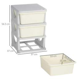 Rackhams Three-Tier Kids Storage Boxes, with Three Drawers - White - thumbnail 3