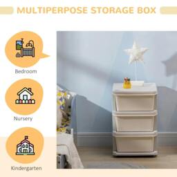 Rackhams Three-Tier Kids Storage Boxes, with Three Drawers - White - thumbnail 6