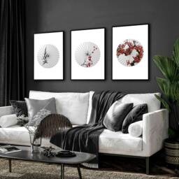 Rackhams Large Wall Paintings For Living Room - Set of 3 wall art prints - 16 x 22 inches / 40.65 cm x 56 cm - Polyester Canvas 260 gsm - Canvas wrapped - thumbnail 5