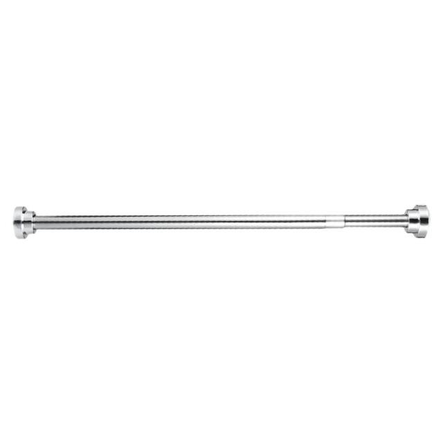 Rackhams Extendable Telescopic Shower Curtain Rail Pole 74-132cm Diameter 25mm - Silver - Metal - image 1