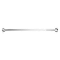 Rackhams Extendable Telescopic Shower Curtain Rail Pole 74-132cm Diameter 25mm - Silver - Metal