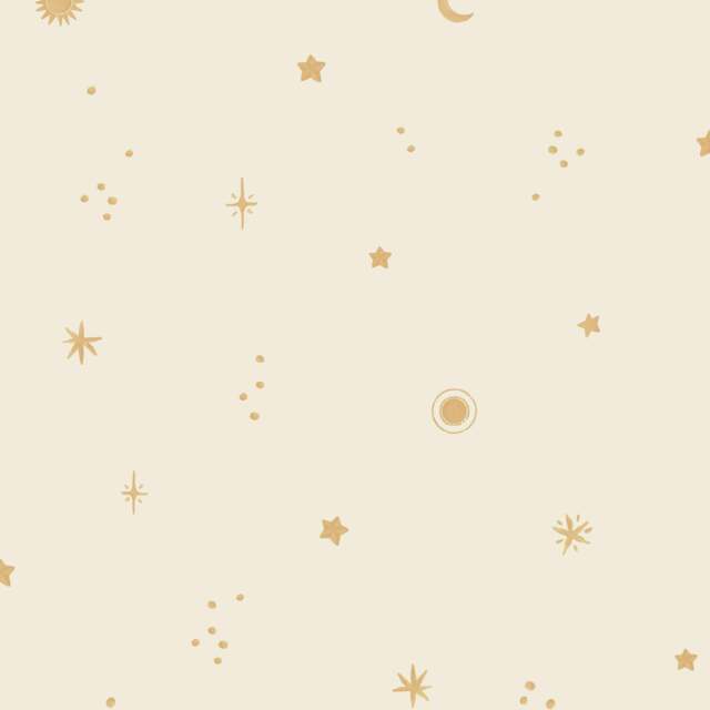 Rackhams Dudley Night Sky Stars Nursery Textured Wallpaper, Cream Gold