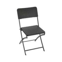 Rackhams Set of 2 Outdoor Rattan Plastic Folding Chairs for Parties Events and More - Brown - thumbnail 5