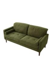 Rackhams Dark Green Corduroy Upholstered Two-seater Sofa Armchair - Green - One Size - thumbnail 3
