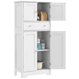 Rackhams Kitchen Cupboard Kitchen Cabinet with Drawer and Adjustable Shelf White - thumbnail 3