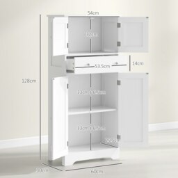 Rackhams Kitchen Cupboard Kitchen Cabinet with Drawer and Adjustable Shelf White - thumbnail 6
