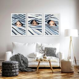 Rackhams Boho Style Wall Decor - Set of 3 Boho Women Wall art Prints - A2 16.54 x 23.39 in / 42 x 59.4 cm - Satin Photo paper 280 gsm - Black Frame