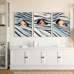 Rackhams Boho Style Wall Decor - Set of 3 Boho Women Wall art Prints - A2 16.54 x 23.39 in / 42 x 59.4 cm - Satin Photo paper 280 gsm - Black Frame - thumbnail 6