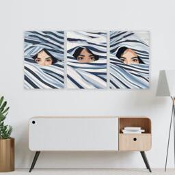 Rackhams Boho Style Wall Decor - Set of 3 Boho Women Wall art Prints - A2 16.54 x 23.39 in / 42 x 59.4 cm - Satin Photo paper 280 gsm - Black Frame - thumbnail 2