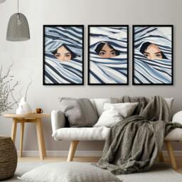 Rackhams Boho Style Wall Decor - Set of 3 Boho Women Wall art Prints - A2 16.54 x 23.39 in / 42 x 59.4 cm - Satin Photo paper 280 gsm - Black Frame - thumbnail 5