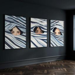 Rackhams Boho Style Wall Decor - Set of 3 Boho Women Wall art Prints - A2 16.54 x 23.39 in / 42 x 59.4 cm - Satin Photo paper 280 gsm - Black Frame - thumbnail 3