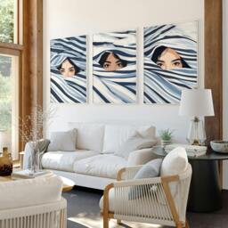 Rackhams Boho Style Wall Decor - Set of 3 Boho Women Wall art Prints - A2 16.54 x 23.39 in / 42 x 59.4 cm - Satin Photo paper 280 gsm - Black Frame - thumbnail 4