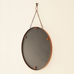 Rackhams Arasa Round Antique Copper Hanging Chain Wall Mirror - Glass - thumbnail 2