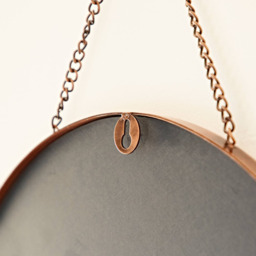 Rackhams Arasa Round Antique Copper Hanging Chain Wall Mirror - Glass - thumbnail 3
