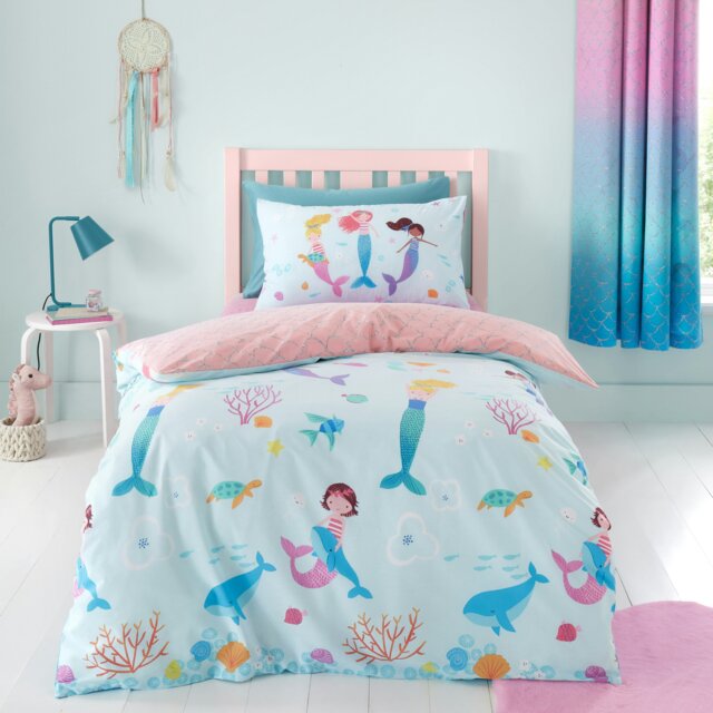 Rackhams Mermaid Reversible Duvet Cover Set - Double - image 1