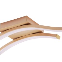 Rackhams Modern Double Wavy Strip Flush LED Powered Ceiling Light Fitting in Gold Sand - thumbnail 3
