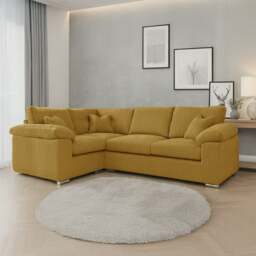 Rackhams Delta Full Jumbo Cord 4 Seater Corner Sofa - Mustard - Left Hand Facing