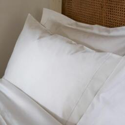 Rackhams White 300 Thread Count Easycare Cotton With Tencel Duvet Cover - King - thumbnail 5