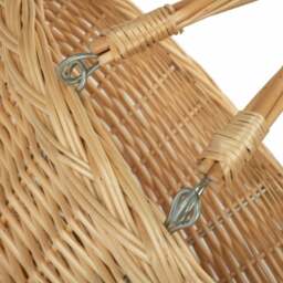 Rackhams Buff Willow Medium Swing Handle Wicker Shopping Basket - Brown - thumbnail 5