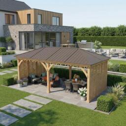 Rackhams Yardistry Wooden Gazebo 12ft x 24ft (3.7m x 7.4m) with Double Walls