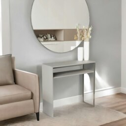 Rackhams 2 Tier Hallway Console Table With Steel Frame Grey - thumbnail 4