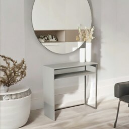 Rackhams 2 Tier Hallway Console Table With Steel Frame Grey - thumbnail 2