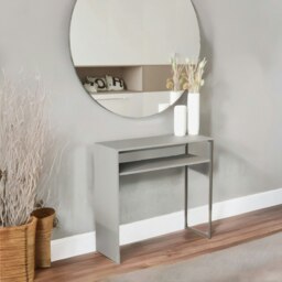 Rackhams 2 Tier Hallway Console Table With Steel Frame Grey - thumbnail 1