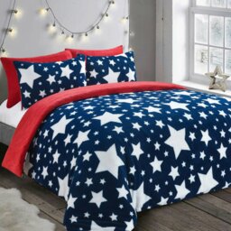 Rackhams Galaxy Teddy Fluffy and Warm Fleece Duvet Cover Set - Grey - Single - thumbnail 2