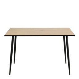 Rackhams Wilma Dining Table with Oak Top & Black Legs - Black - No - Brown - thumbnail 2