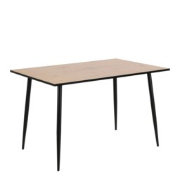 Rackhams Wilma Dining Table with Oak Top & Black Legs - Black - No - Brown