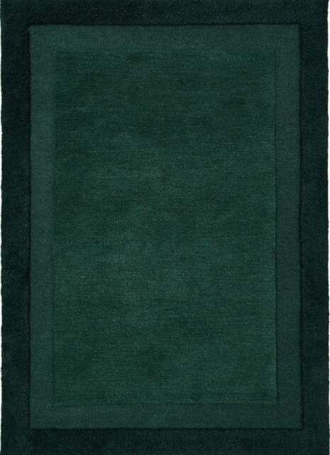 Rackhams Stacked Border Green Wool Rug - 120X170 cm - image 1