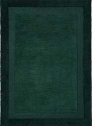 Rackhams Stacked Border Green Wool Rug - 120X170 cm - thumbnail 1