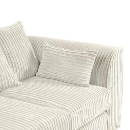 Rackhams Dylan Jumbo Cord 4 Seater Fabric Corner Sofa in Cream - Left Hand Corner - thumbnail 3