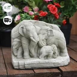 Rackhams Stunning Elephant Family Garden Ornament - thumbnail 2
