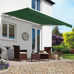 Rackhams 6ft/ 8ft/ 9ft/ 11ft/ 13ft Outdoor Retractable Patio Manual Shelter Awning Canopy for Window and Door - green - 9ft