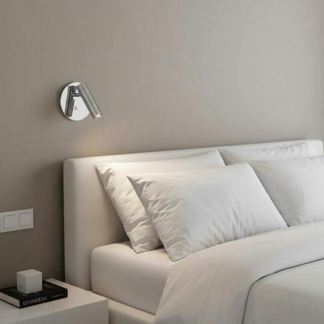 Rackhams 3 Watt Chrome Recessed Adjustable Bed Reading Lamp - image 1