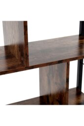Rackhams Industrial Style 5 Tier Bookcase Metal Frame - Brown - thumbnail 4