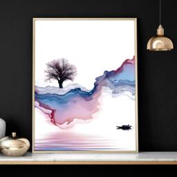 Rackhams Japanese landscape paintings - set of 3 framed wall art - A2 16.54 x 23.39 in / 42 x 59.4 cm - Matte Museum Quality Art Paper 290 gsm - Unframed - thumbnail 4