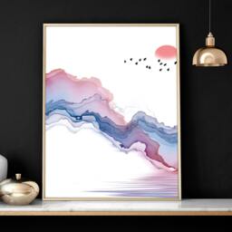 Rackhams Japanese landscape paintings - set of 3 framed wall art - A2 16.54 x 23.39 in / 42 x 59.4 cm - Matte Museum Quality Art Paper 290 gsm - Unframed - thumbnail 5