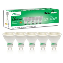 Rackhams GU10 LED Spotlight 4.4W Energy Saving Light Bulb 38 Degree - Pack of 5 - Cool White - thumbnail 1
