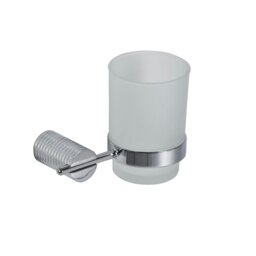 Rackhams Vitality Chrome Stainless Steel & Frosted Glass Wall Mounted Toothbrush Holder - thumbnail 3