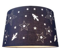 Rackhams Fun Rockets and Stars Childrens/Kids Blue Cotton Bedroom Pendant or Lamp Shade - thumbnail 4