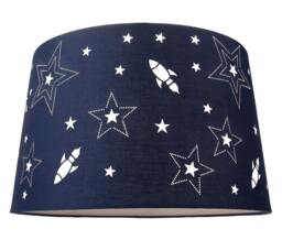 Rackhams Fun Rockets and Stars Childrens/Kids Blue Cotton Bedroom Pendant or Lamp Shade