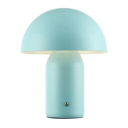 Rackhams Modern Rechargeable Mushroom Table Lamp in Mat Duck Egg with Touch Dimmer Button - thumbnail 3
