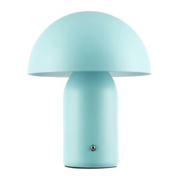 Rackhams Modern Rechargeable Mushroom Table Lamp in Mat Duck Egg with Touch Dimmer Button - thumbnail 1