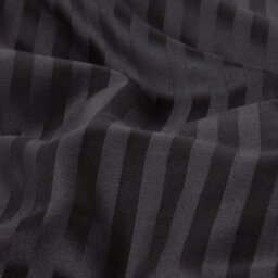 Rackhams Silky 330 TC Egyptian Cotton Satin Stripe Oxford Pillowcase, Standard Size - Black - thumbnail 5